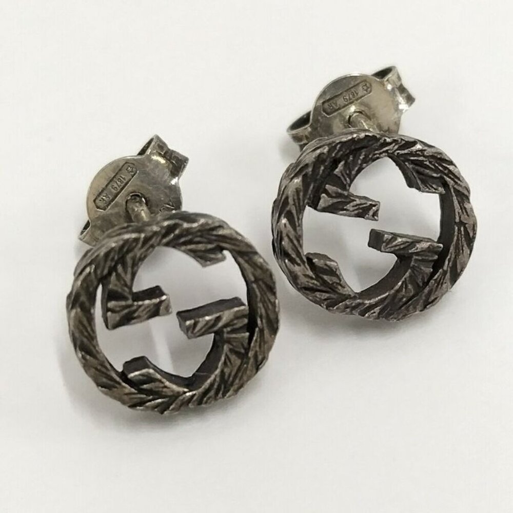 Gucci Earrings Interlocking SV 925 AG 925 Silver 925 Silver - Picture 2 of 9